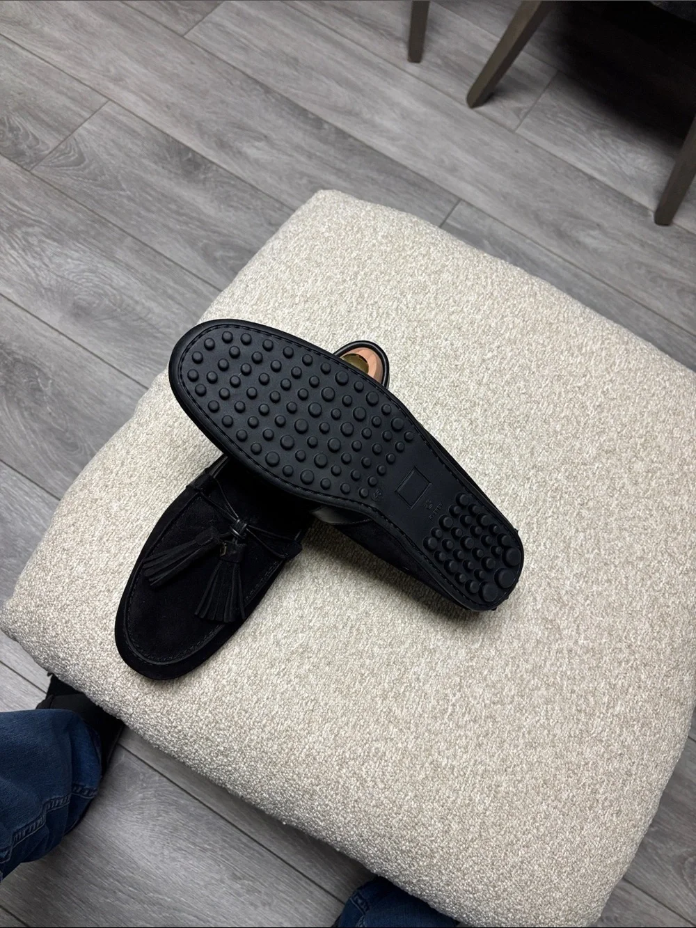Black Suede Tassel Loafers for Men